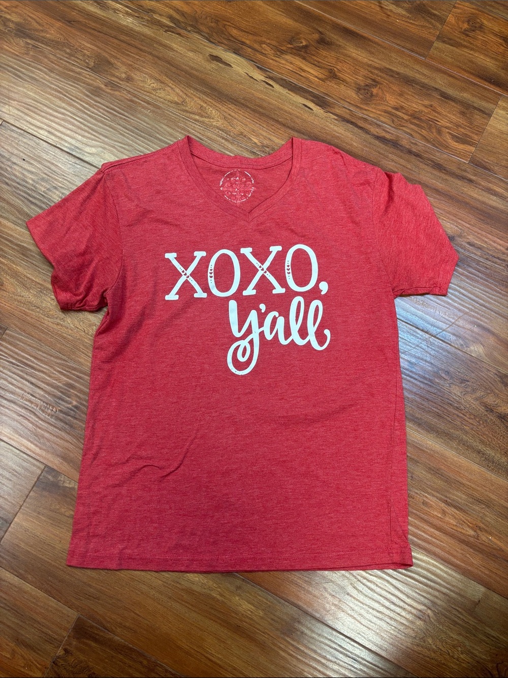 Red 'XOXO, y'all' Short Sleeve Graphic Tee